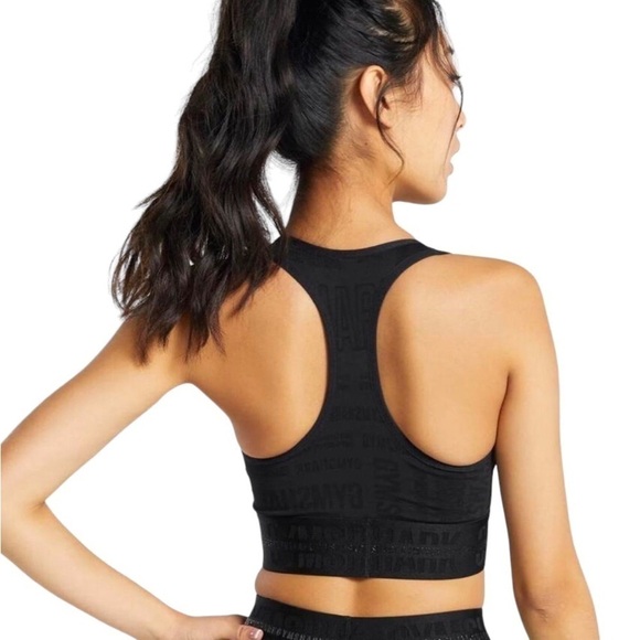 Gymshark Vision Logo Women's Black Sports Bra Size-Small EUC - Picture 2 of 3